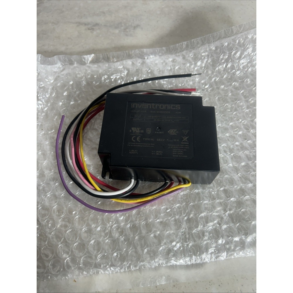 Inventronics 40W LED Driver EUC-042S070DS Constant Dimmable 100-240/277Vac